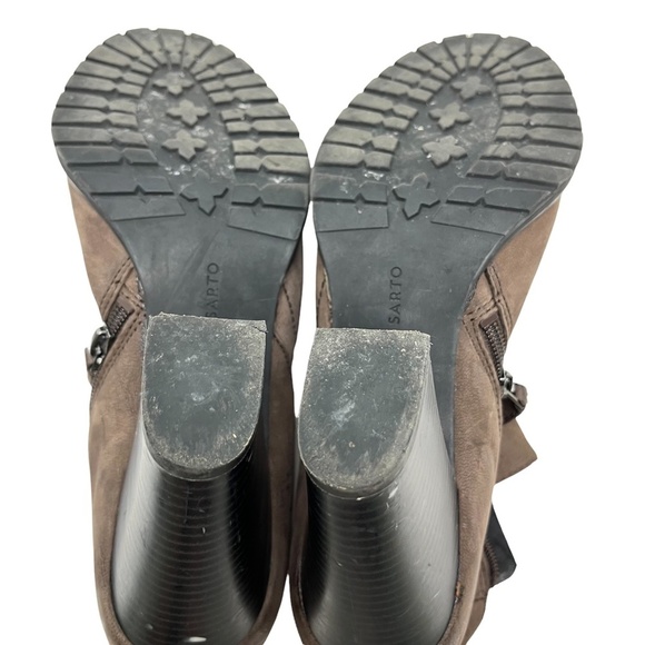 FRANCO SARTO PICNIC Dark Brown Espresso Genuine Leather Ankle Booties Boots  10 - Picture 15 of 16